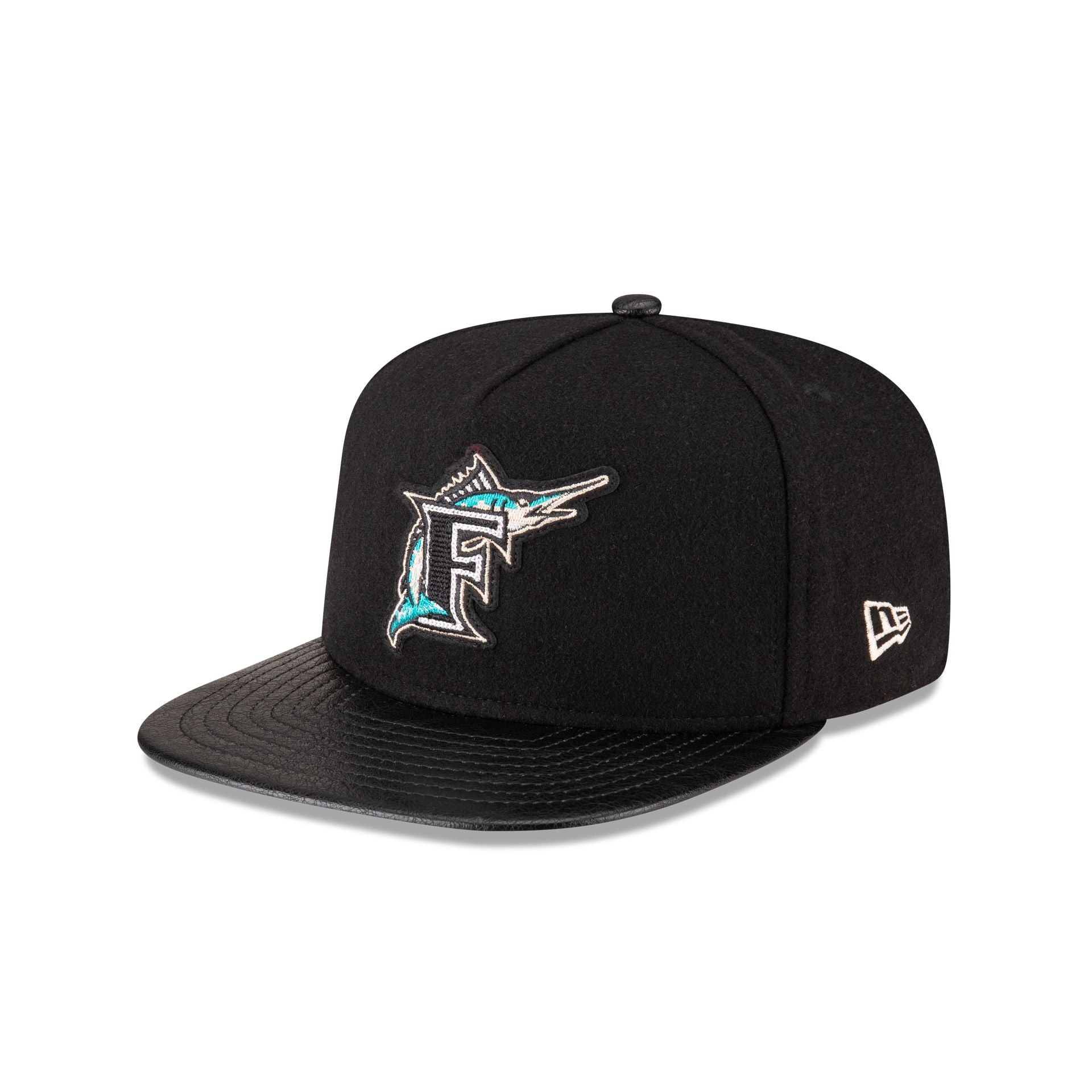 Miami Marlins Wool Letterman 9FIFTY A-Frame Snapback Hat