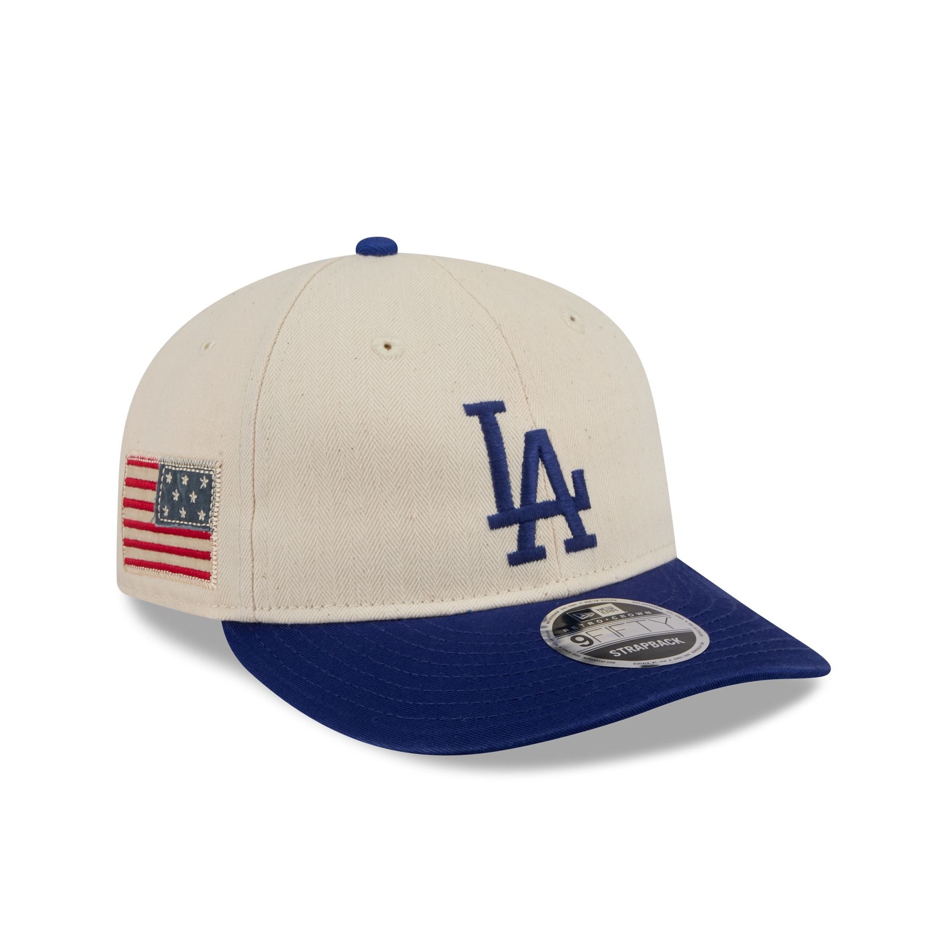 Los Angeles Dodgers Three Looms Americana Herringbone Retro Crown 9FIFTY Adjustable Hat