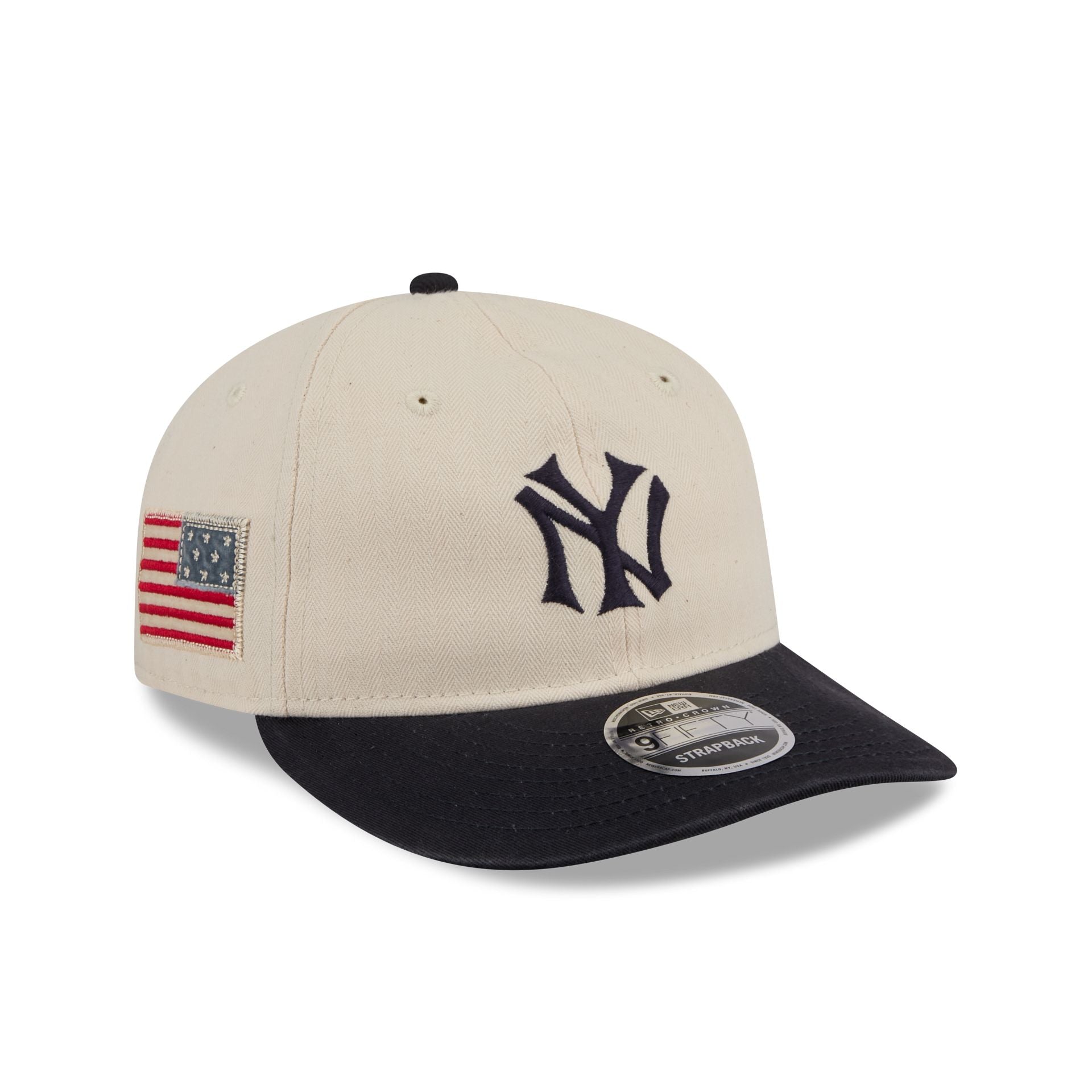New York Yankees Three Looms Americana Herringbone Retro Crown 9FIFTY Adjustable Hat