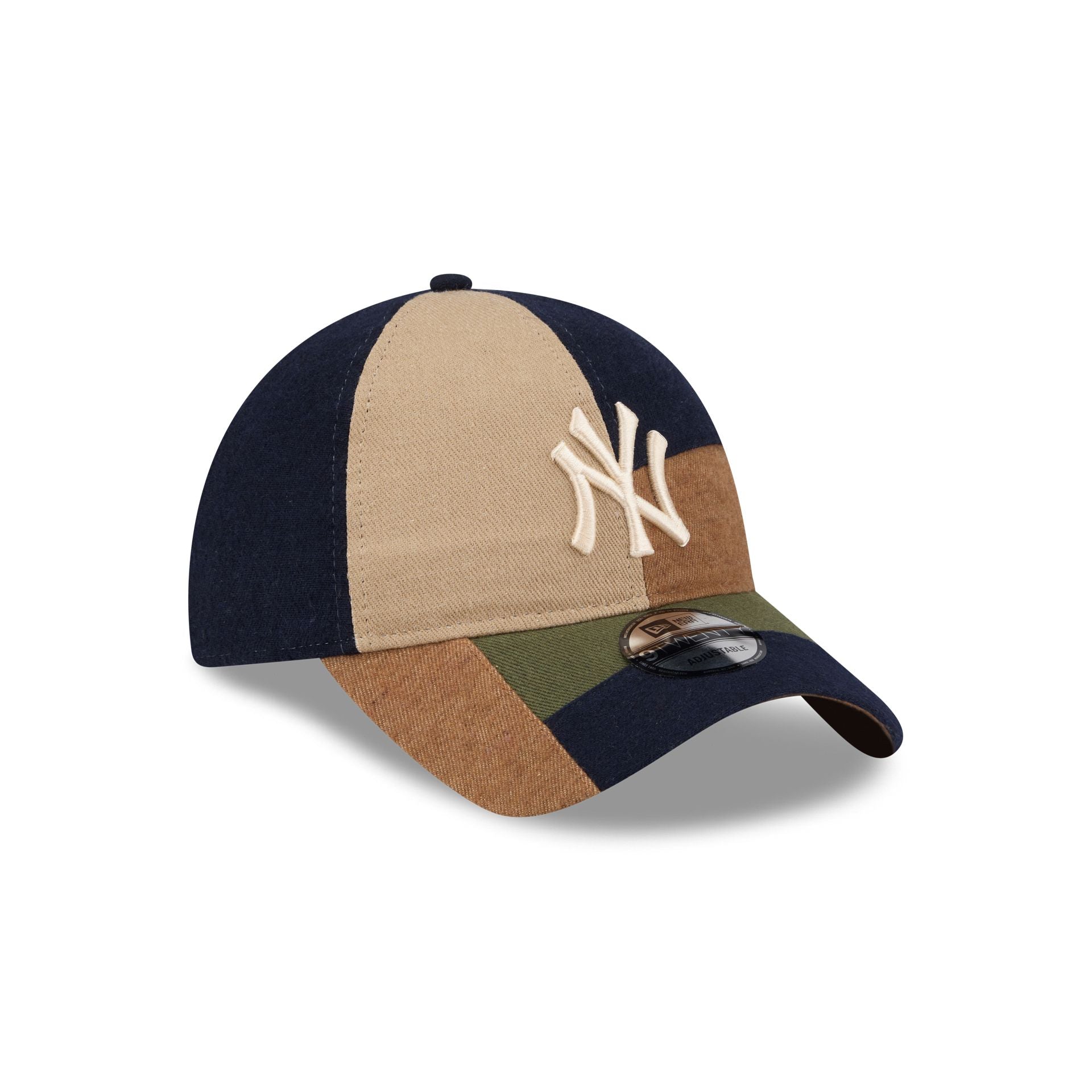 New York Yankees Three Looms Cotton Twill Patchwork 9TWENTY Adjustable Hat