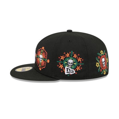 Los Angeles Dodgers Day of the Dead Skull & Flowers 59FIFTY Fitted Hat