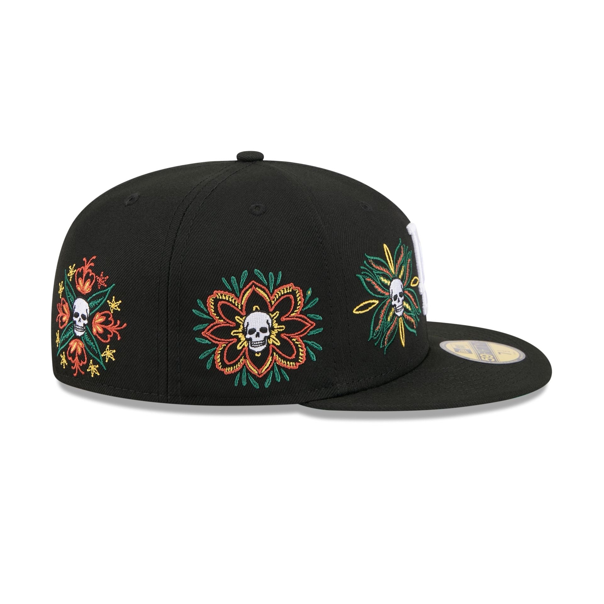 Los Angeles Dodgers Day of the Dead Skull & Flowers 59FIFTY Fitted Hat