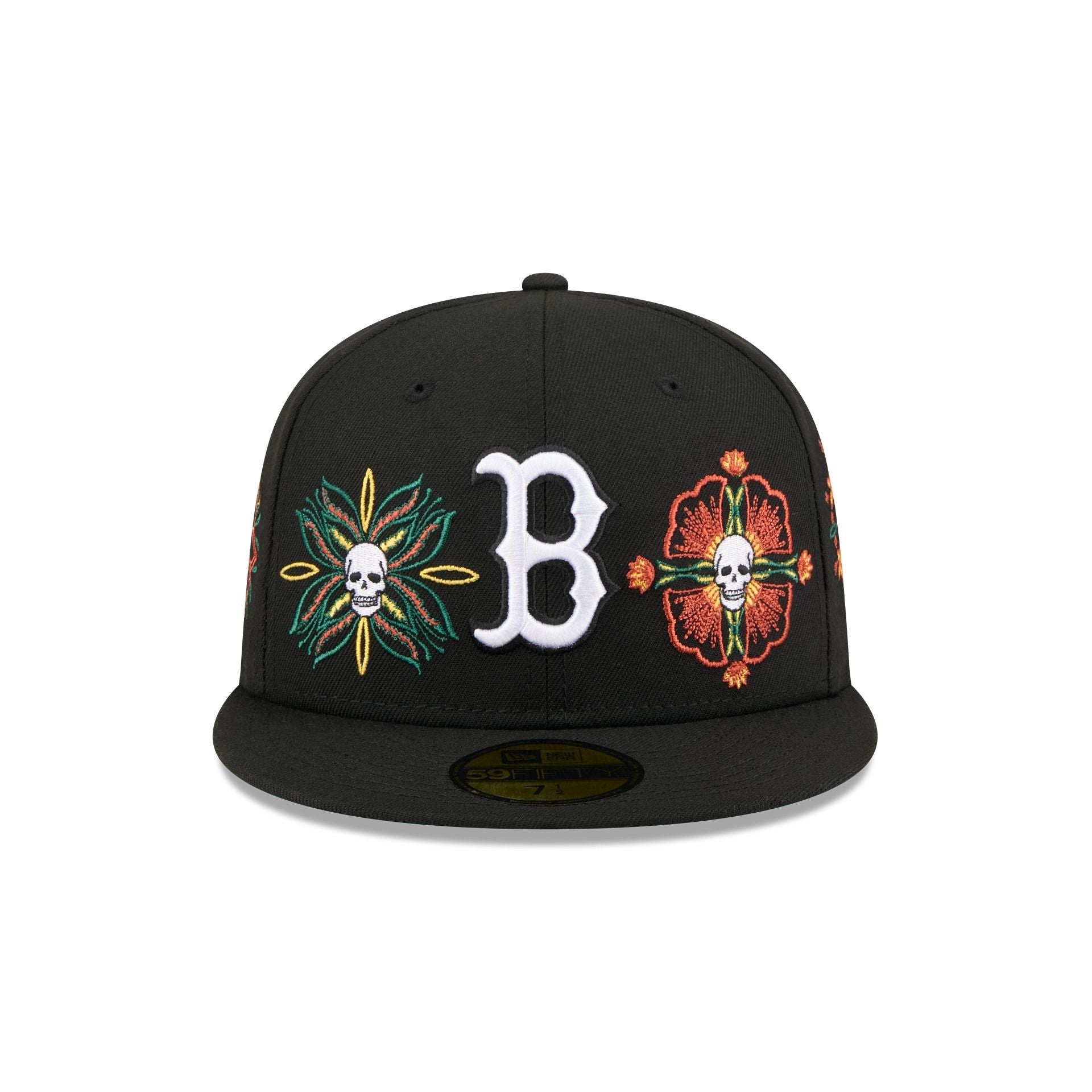Boston Red Sox Day of the Dead Skull & Flowers 59FIFTY Fitted Hat