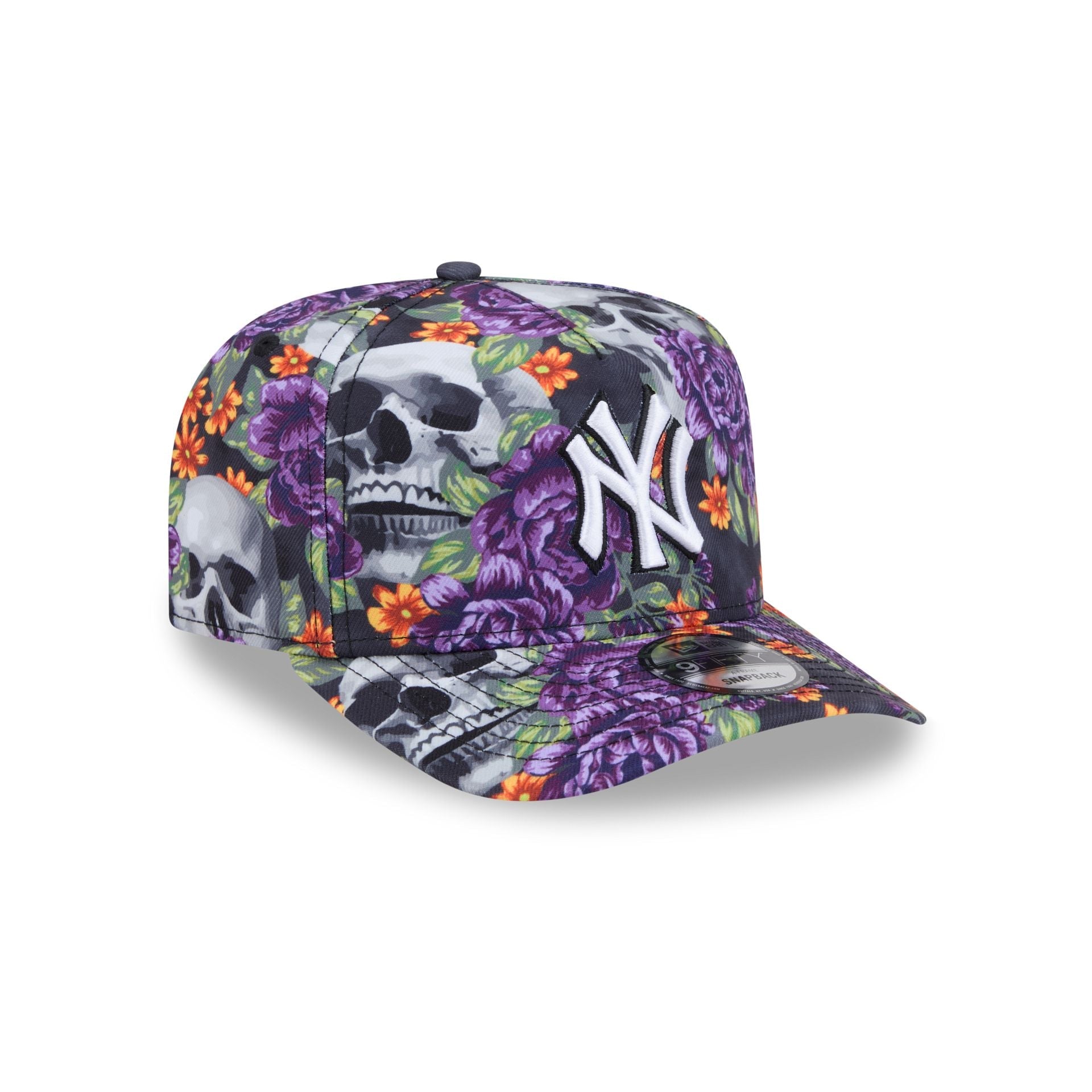 New York Yankees Day of the Dead Skull & Roses 9FIFTY A-Frame Snapback