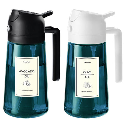 470ml Olive Oil Dispenser Bottle 2 in 1 Spray and Pour BPA Free Light Blocking Black Kitchen Dispenser