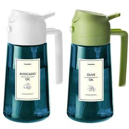 470ml Olive Oil Dispenser Bottle 2 in 1 Spray and Pour BPA Free Light Blocking Black Kitchen Dispenser