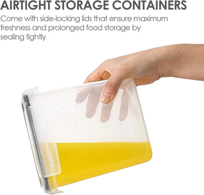 Food Storage Container Set 32 Piece Airtight Plastic Pantry Organizers with Lids Black with Labels