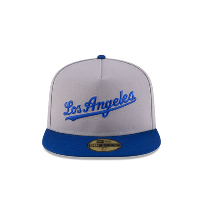 Just Caps League Sidepatch Gray Los Angeles Dodgers 59FIFTY A-Frame Fitted Hat