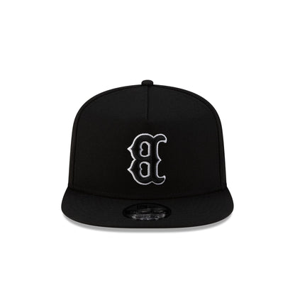 Boston Red Sox Upside Down Logo Black 9FIFTY A-Frame Snapback Hat