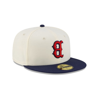 Boston Red Sox Upside Down Logo Chrome 59FIFTY Fitted Hat