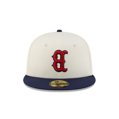 Boston Red Sox Upside Down Logo Chrome 59FIFTY Fitted Hat