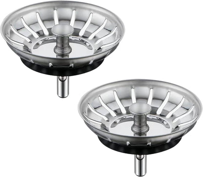 Kitchen Sink Strainer 2 Pack Drain Stopper Anti Clogging Basket 79–83mm Compatibility
