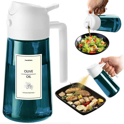 470ml Olive Oil Dispenser Bottle 2 in 1 Spray and Pour BPA Free Light Blocking Black Kitchen Dispenser