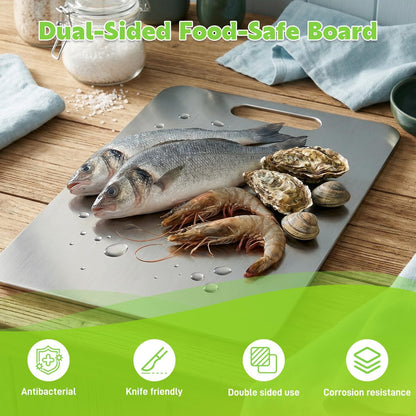 Titanium Cutting Board Double Sided Food Grade Non Stick Durable Easy Clean 13.3 x 9 Inch