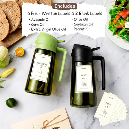 470ml Olive Oil Dispenser Bottle 2 in 1 Spray and Pour BPA Free Light Blocking Black Kitchen Dispenser